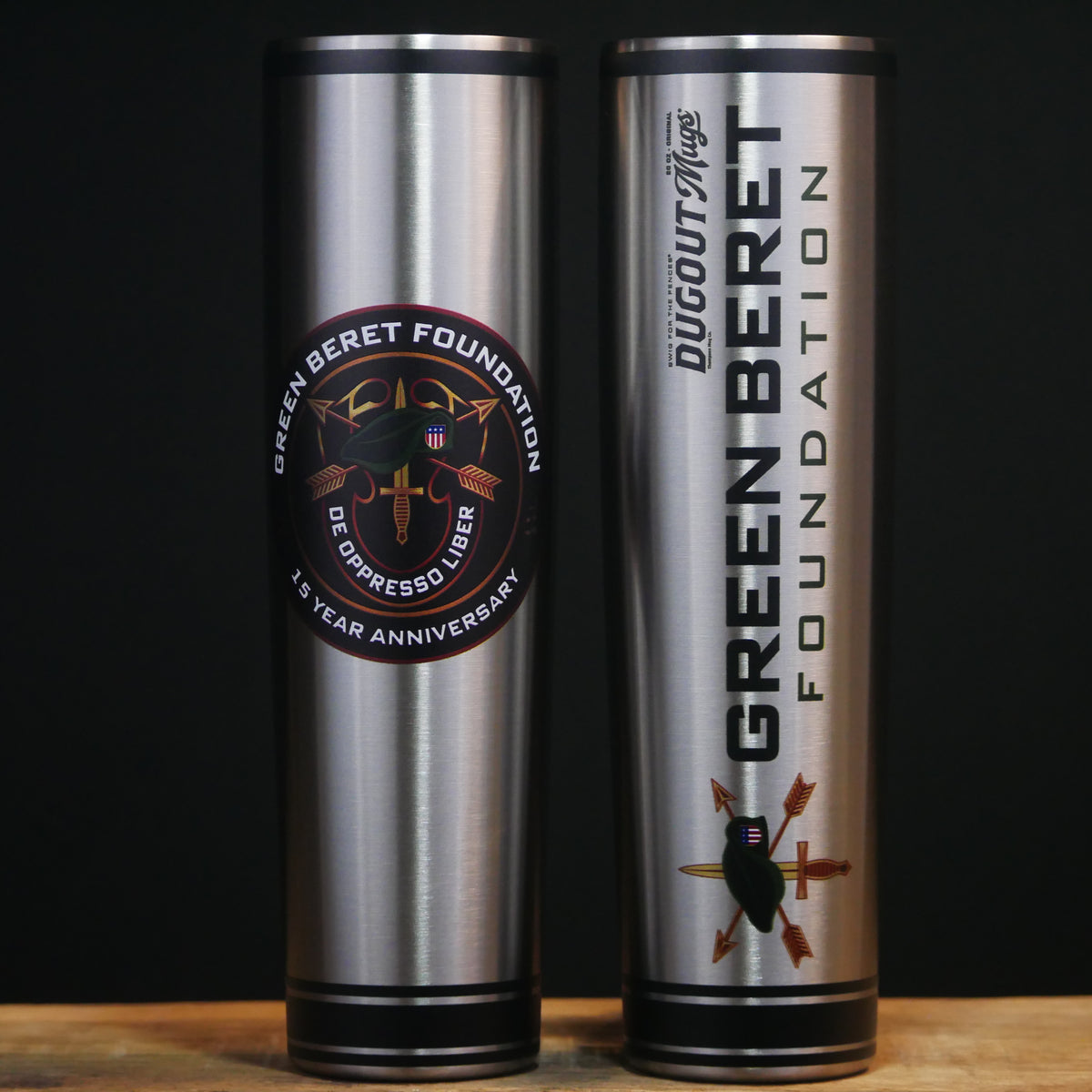 Green Beret Foundation Metal Dugout Mug® | Stainless Steel Baseball Bat Mug