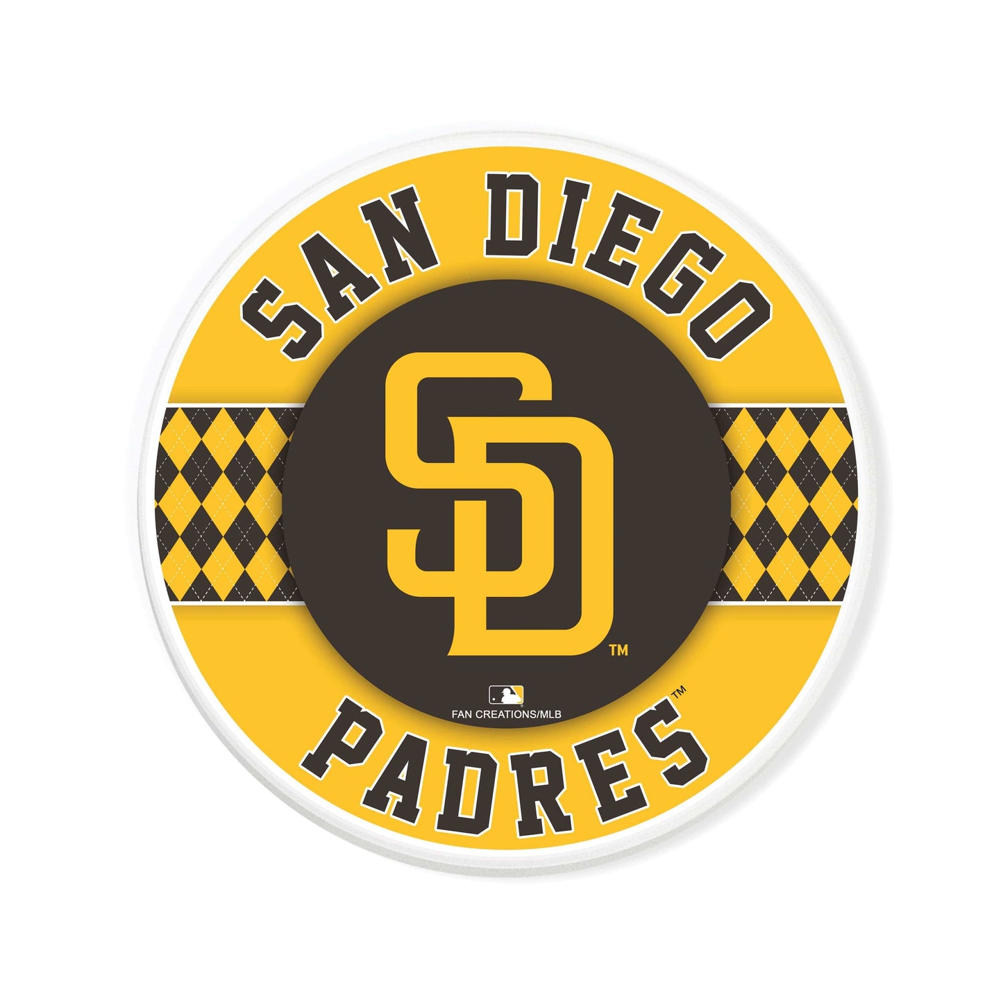 MLB - San Diego Padres 4 inch Ceramic Argyle Coaster