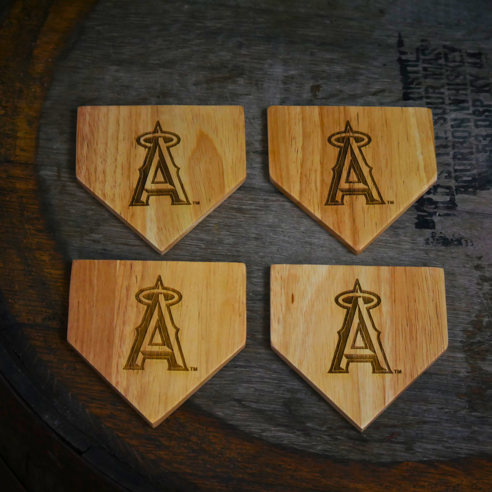 NEW ITEM - Wooden MLB Home Plate Coasters - 4 Pack