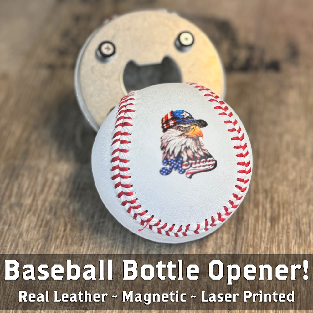 Patriotic Eagle "Cutter" - Half Baseball Bottle Opener