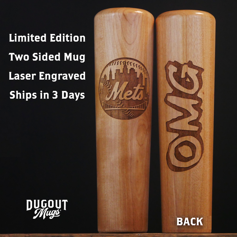 LIMITED EDITION - 2 Sided Mets/OMG Dugout Mug® | Baseball Bat Mug