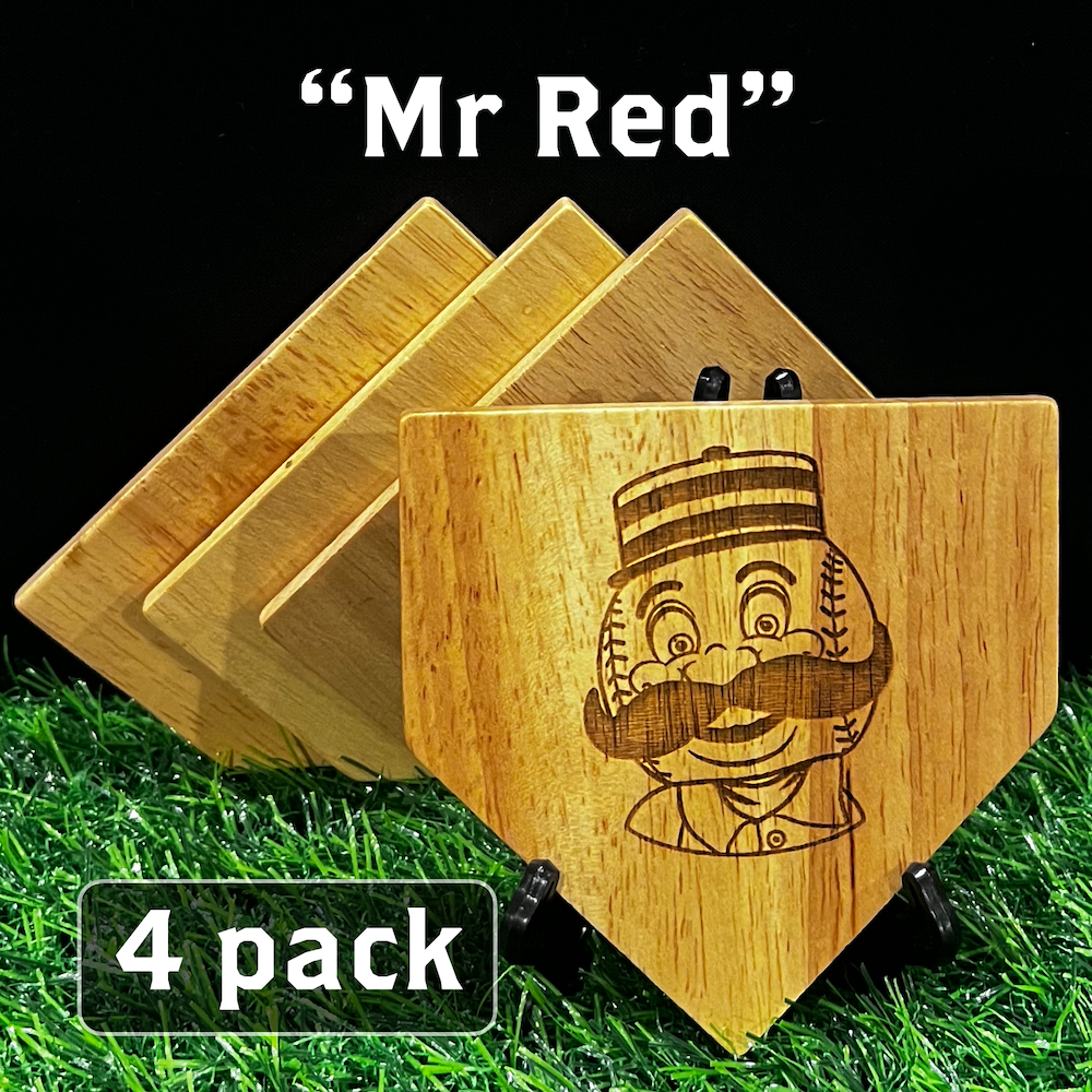 NEW ITEM - Wooden MLB Home Plate Coasters - MASCOT EDITION