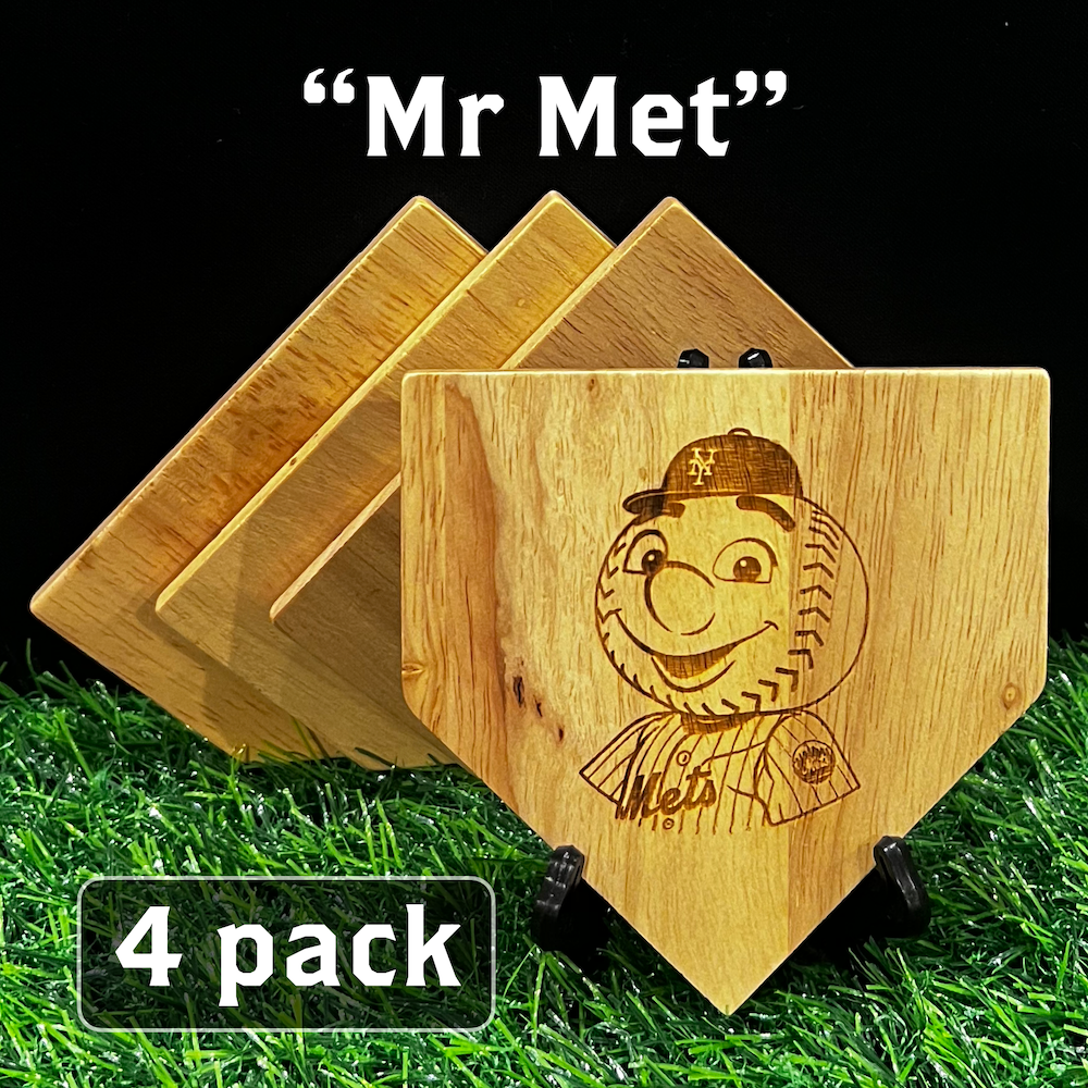 NEW ITEM - Wooden MLB Home Plate Coasters - MASCOT EDITION
