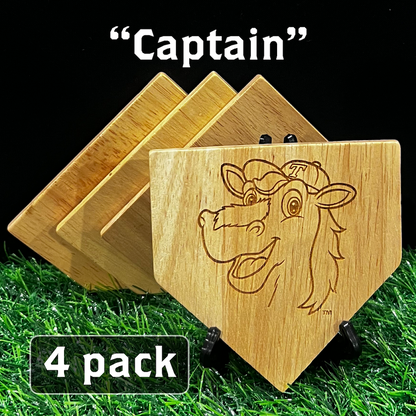 ALL 30 TEAMS - Wooden MLB Home Plate Coasters - MASCOT EDITION