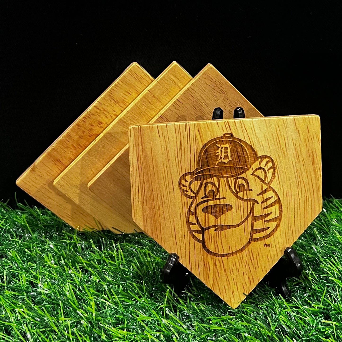 NEW ITEM - Wooden MLB Home Plate Coasters - MASCOT EDITION