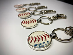 Silver Baseball Seam Keychain