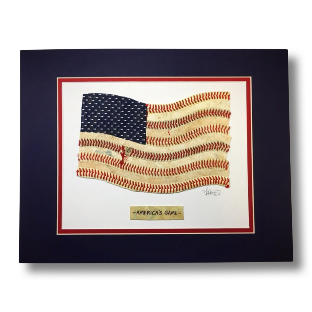 "America's Game" Original Baseball American Flag Artwork