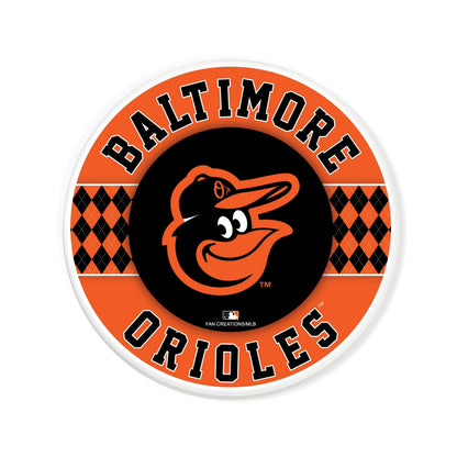 MLB - Baltimore Orioles 4 inch Ceramic Argyle Coaster