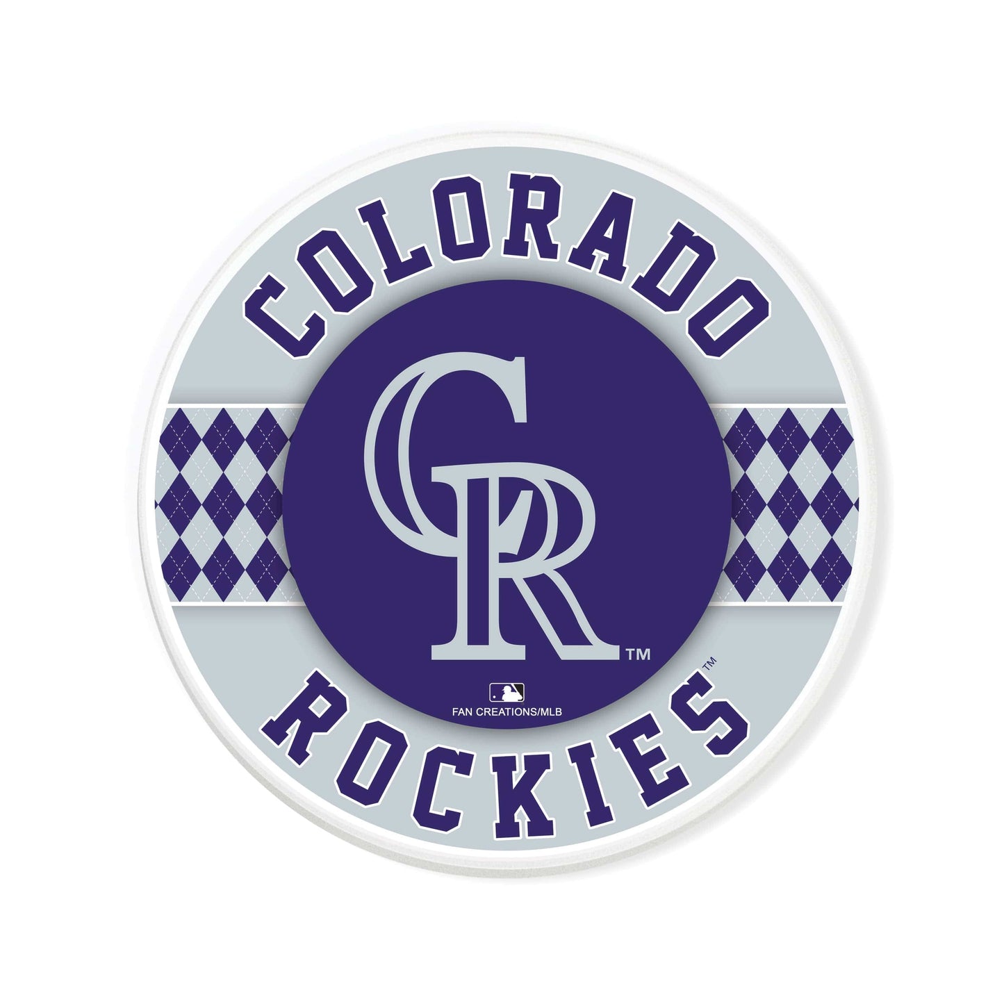 MLB - Colorado Rockies 4 inch Ceramic Argyle Coaster