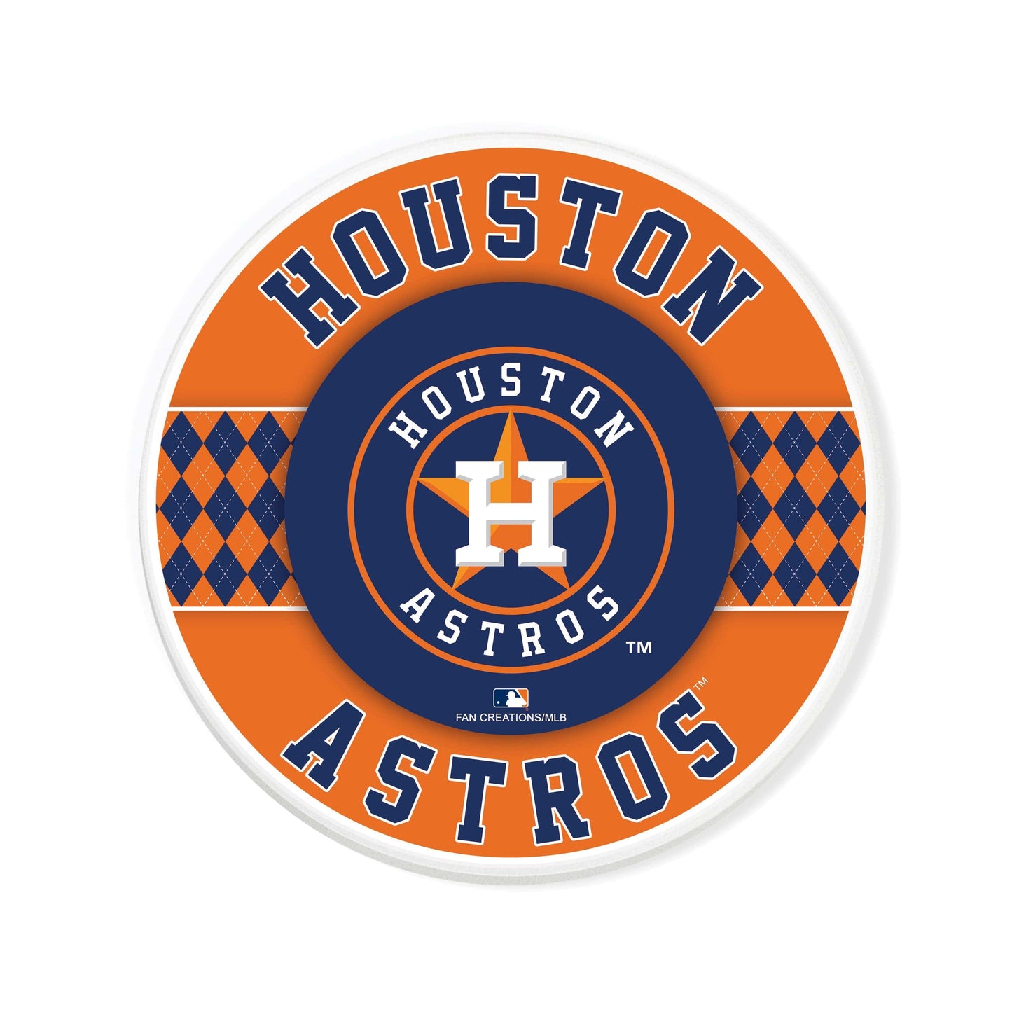 MLB - Houston Astros 4 inch Ceramic Argyle Coaster