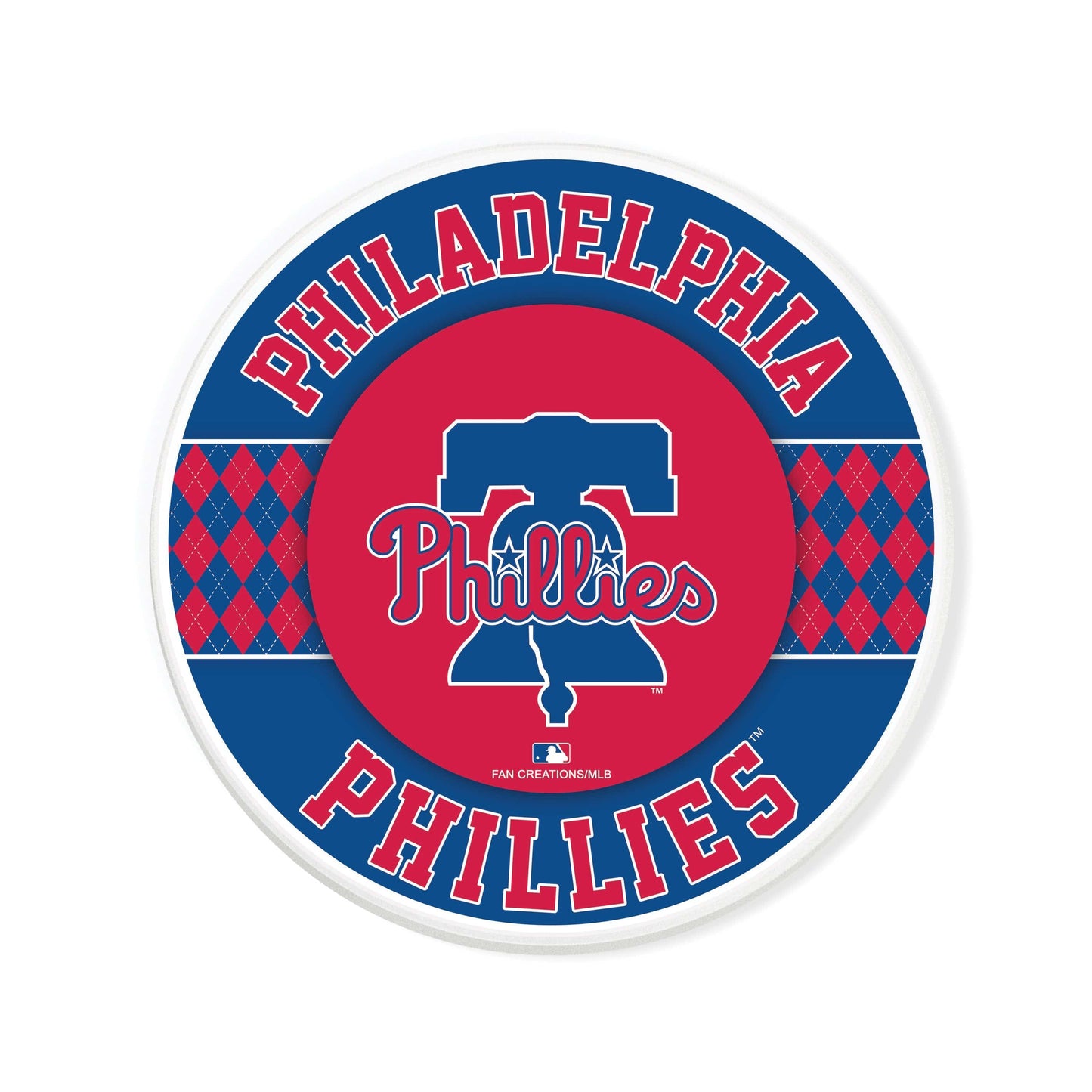 MLB - Philadelphia Phillies 4 inch Ceramic Argyle Coaster