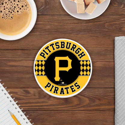 MLB - Pittsburgh Pirates 4 inch Ceramic Argyle Coaster