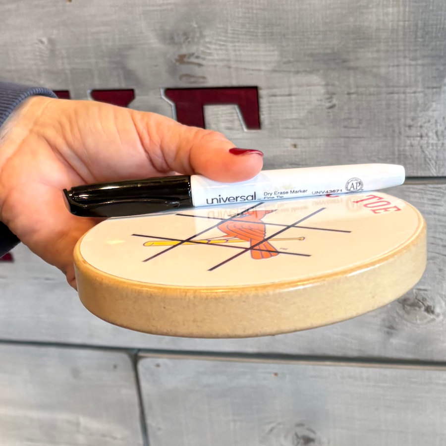 Colorado Rockies Portable Dry Erase Game Board - 6.5" Double-Sided Wooden Tic Tac Toe Travel Set with Marker & Bag