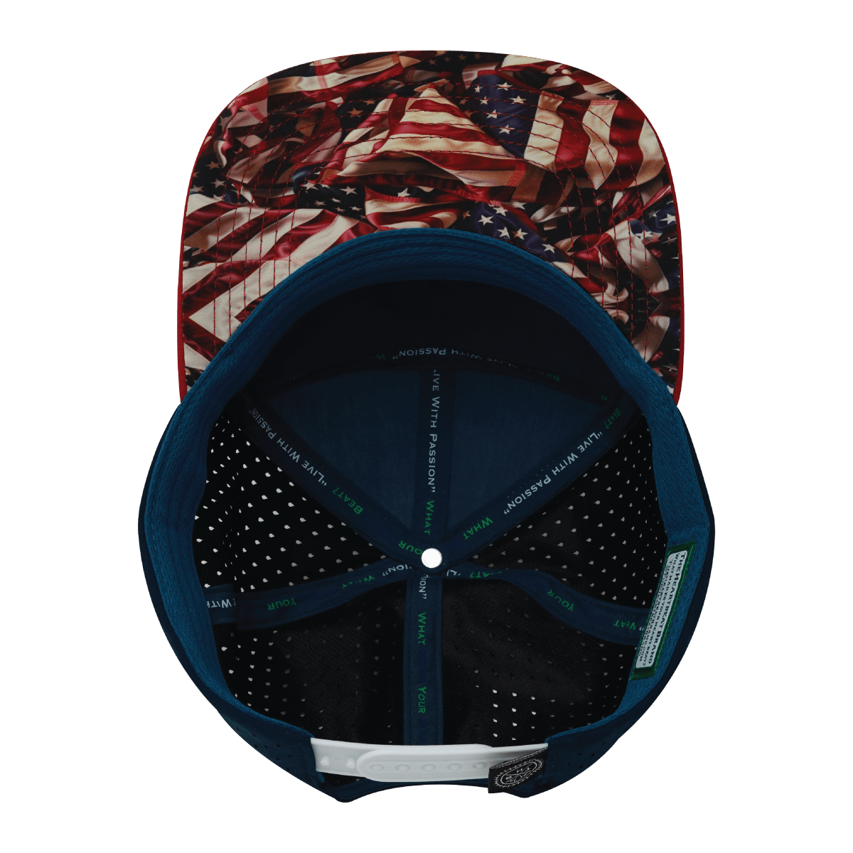 **YOUTH** Color Vibes Hat | Flat Bill | Silk Flag - Dark Red - White - Navy