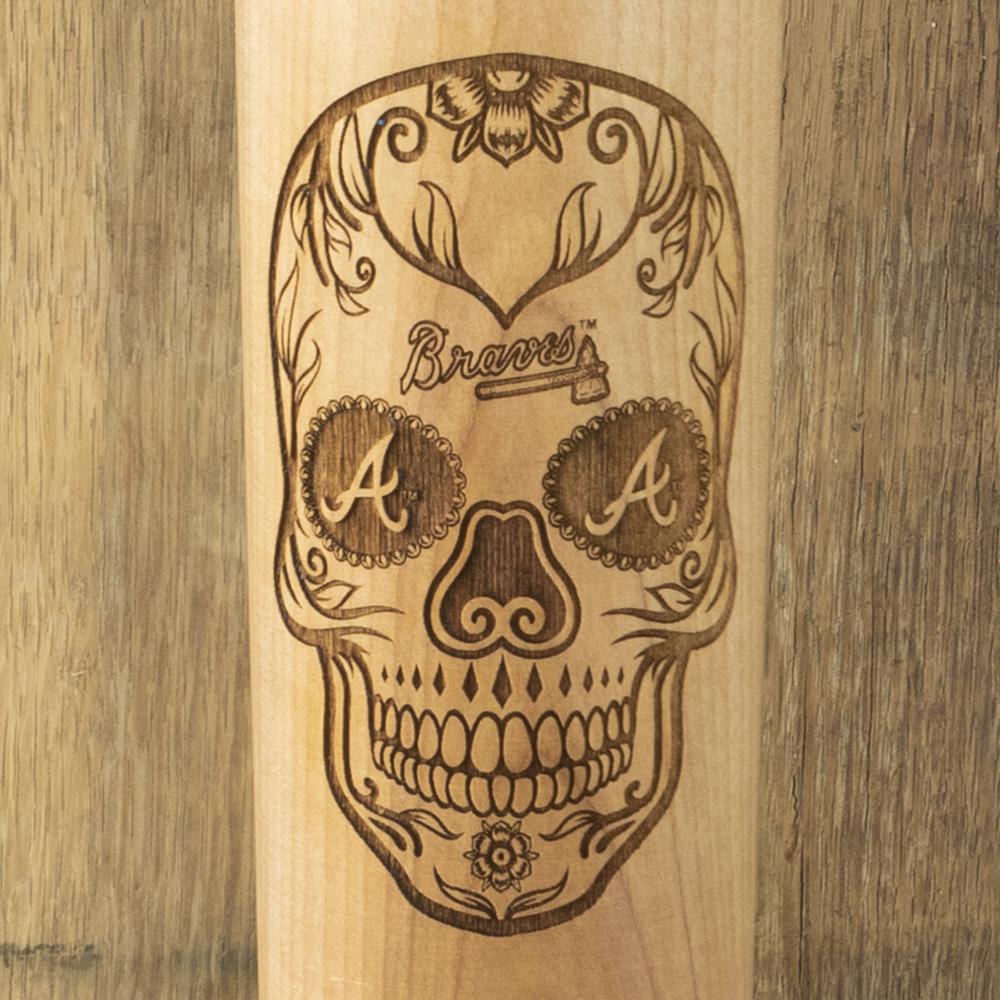 Atlanta Braves Sugar Skull Baseball Bat Mug Details