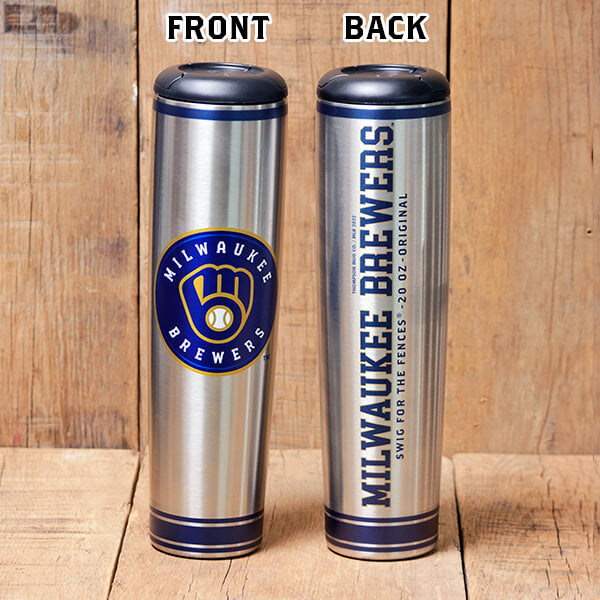 Milwaukee Brewers Metal Dugout Mug | Stainless Steel Baseball Bat Mug