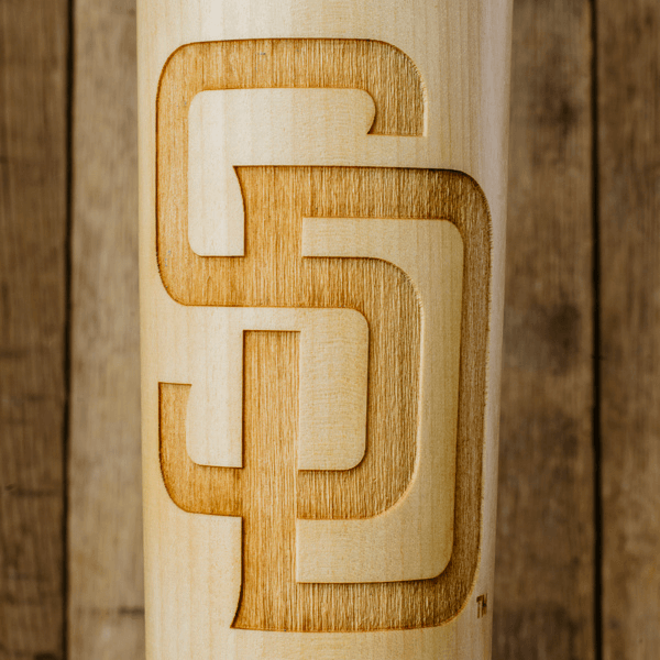 baseball bat mug San Diego Padres SD close up