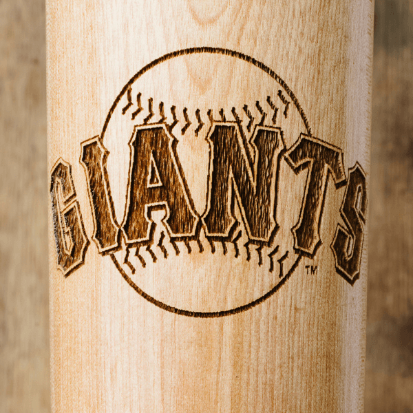 baseball bat mug San Francisco Giant close up