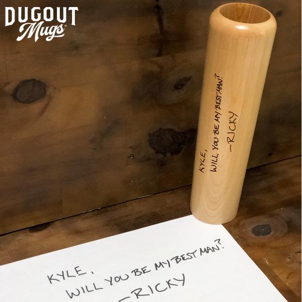 baseball bat mug hand written